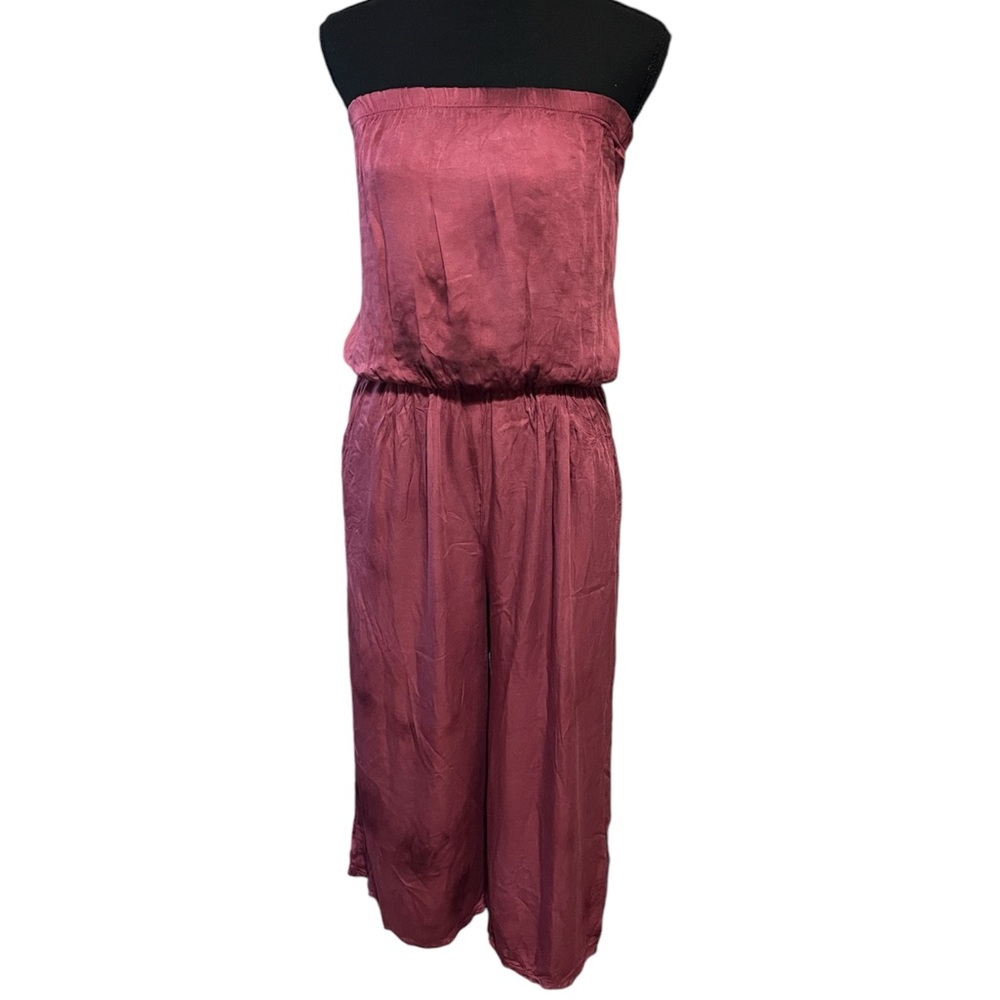 Don’t Ask Why Strapless Wide-Leg Jumpsuit - Dusty Rose